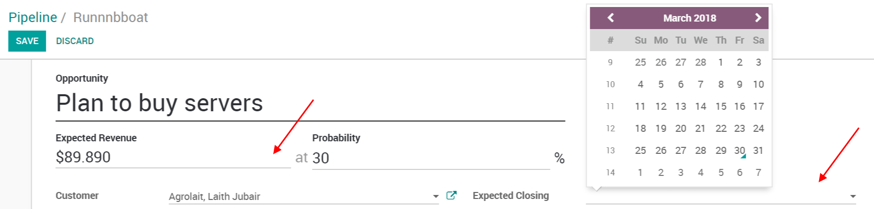 Hướng dẫn sử dụng phần mềm Odoo ERPViet: ứng dụng CRM - Chăm sóc khách hàng 11.3 Hướng dẫn sử dụng phần mềm Odoo ERPViet: ứng dụng CRM - Chăm sóc khách hàng 11.3