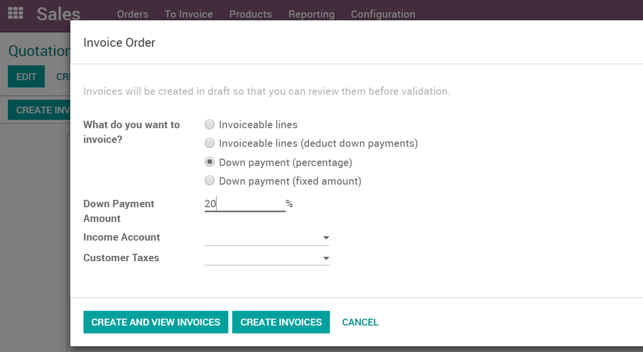 Phần mềm Odoo ERP - Ứng dụng sale