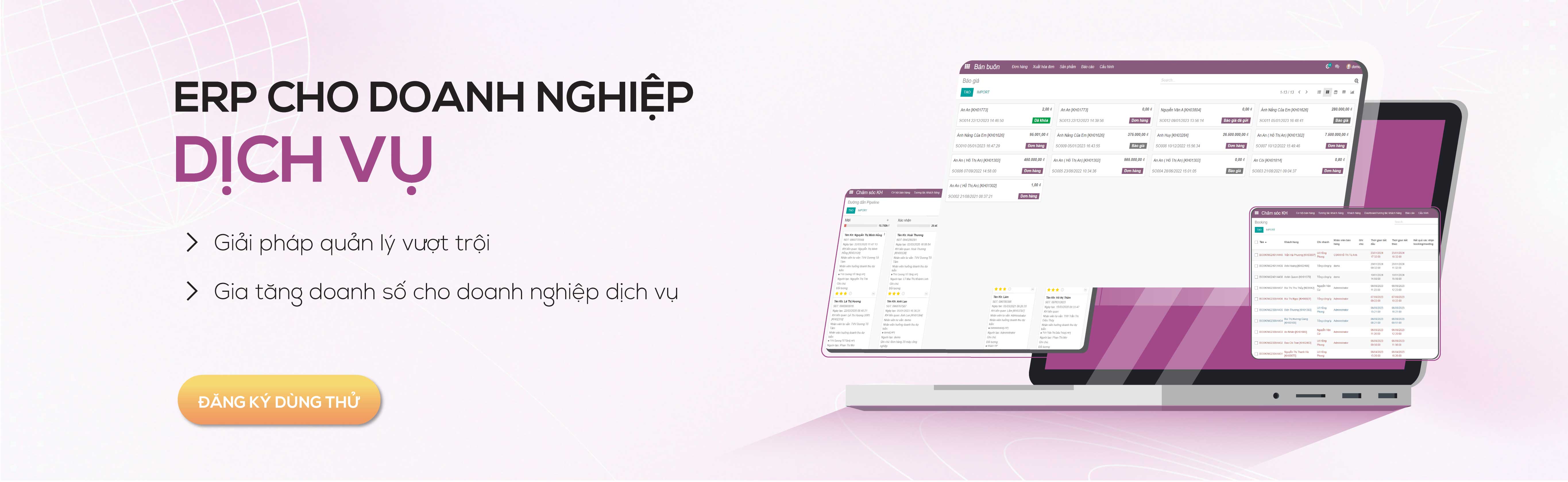 ERP cho doanh nghiệp dịch vụ