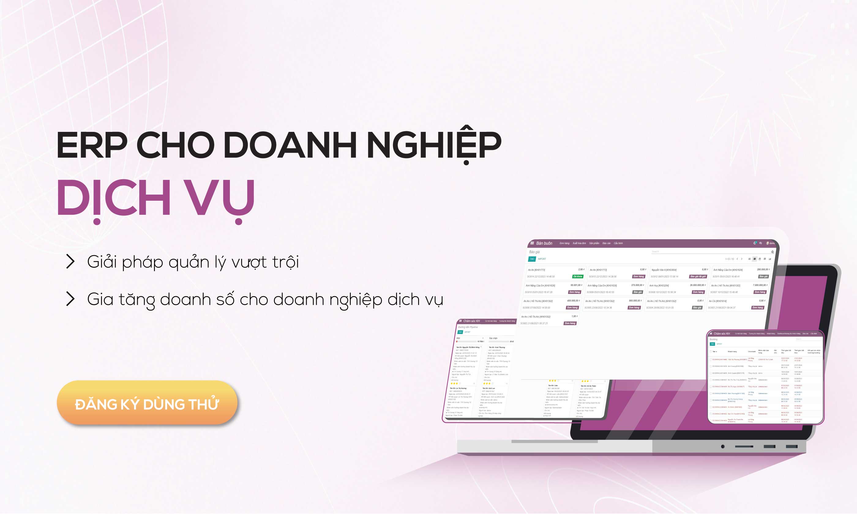 ERP cho doanh nghiệp dịch vụ